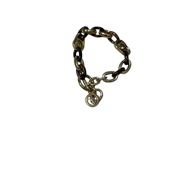 Michael Kors Gold and Brown tortoise Link Bracelet - Picture 3 of 4